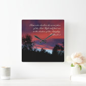 詩篇91秘密の場所に住む人々 スクエア壁時計 (ホーム)