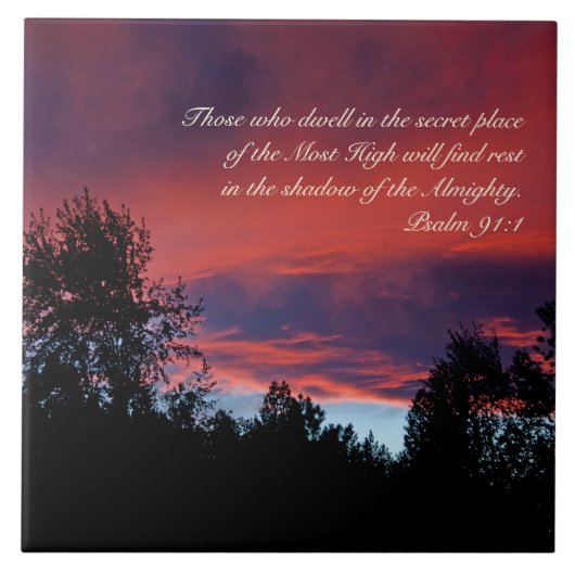 詩篇91秘密の場所に住む人々 タイル (正面)