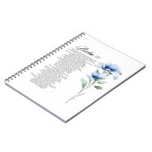 詩篇91章 水彩 青い花 聖書の言葉 ノートブック (左側)