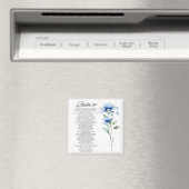 詩篇91章 水彩 青い花 聖書の言葉 マグネット (インサイチュ (食洗機))