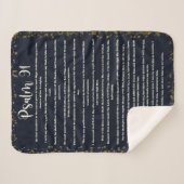 詩篇91、青、王ヤコブ版、聖書の詩 シェルパブランケット (正面(横))