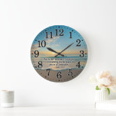 詩篇91:11彼の天使たちがあなたを守る聖書の節 ラージ壁時計 (ホーム)