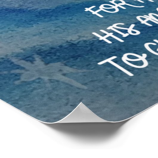 詩篇91:11彼は自分の天使たちを指揮する ポスター (角)