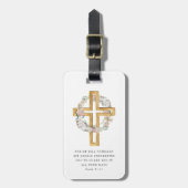 詩篇91:11聖句リース十字架 ラゲッジタグ (正面縦)