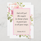 詩篇91:11聖書の保護カードについての聖句 シーズンカード (正面/裏面)