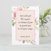 詩篇91:11聖書の保護カードについての聖句 シーズンカード (スタンド正面)