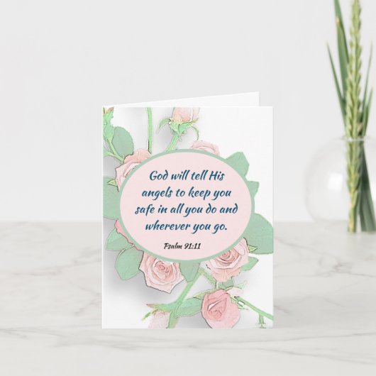 詩篇91:11聖書の恵みに関する聖句 シーズンカード (正面)