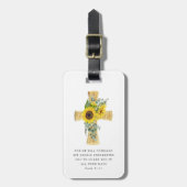 詩篇91:11聖書聖句ひまわり十字架 ラゲッジタグ (正面縦)