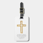 詩篇91:11聖書聖句キリスト教宗教十字架 ラゲッジタグ (正面縦)