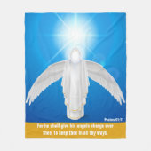 詩篇91:11 – 信仰フリースブランケット、50"x60" フリースブランケット (正面)