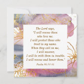 詩篇91:14-15主は私が聖書のカードを救うと言う (正面)