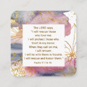 詩篇91:14-15主は私が聖書を救うと言われる スクエア名刺 (正面)