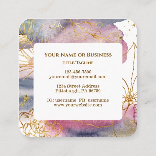 詩篇91:14-15主は私が聖書を救うと言われる スクエア名刺 (裏面)