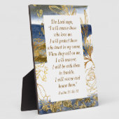 詩篇91:14-15主は私が聖書を救うと言われる フォトプラーク (側面)