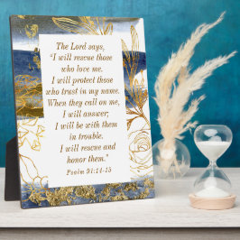 詩篇91:14-15主は私が聖書を救うと言われる フォトプラーク