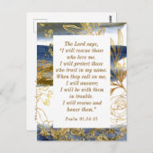 詩篇91:14-15主は私が聖書を救うと言われる ポストカード (正面/裏面)