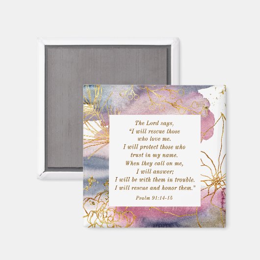 詩篇91:14-15主は私が聖書を救うと言われる マグネット (正面/裏面)