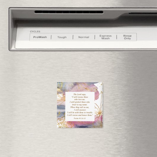 詩篇91:14-15主は私が聖書を救うと言われる マグネット (インサイチュ (食洗機))