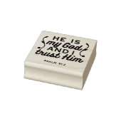 詩篇91:2 - 神を信頼する キリスト教聖書の一節 ラバースタンプ (スタンプ)