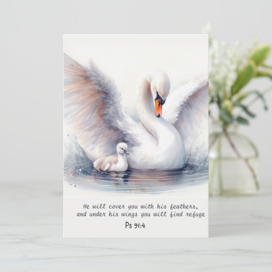 詩篇91:4ウィングス神の保護バイブル聖なる書物、 経典 シーズンカード (スタンド正面)