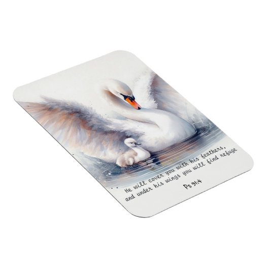 詩篇91:4ウィングス神の保護バイブル聖なる書物、 経典 マグネット (右側)