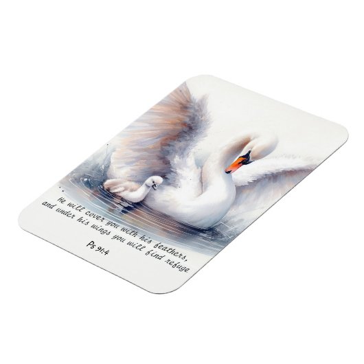 詩篇91:4ウィングス神の保護バイブル聖なる書物、 経典 マグネット (左側)