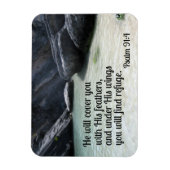 詩篇91:4彼は彼の羽であなたを覆う マグネット (縦)