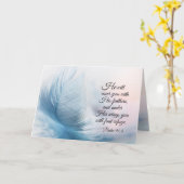 詩篇91:4彼は羽であなたを覆う カード (黄色い花)