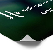 詩篇91:4彼は羽であなたを覆う ポスター (角)