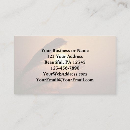 詩篇91:4彼は羽であなたを覆う 名刺 (裏面)