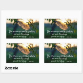 詩篇91:4彼は羽であなたを覆う 長方形シール (シート)