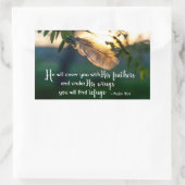 詩篇91:4彼は羽であなたを覆う 長方形シール (バッグ)