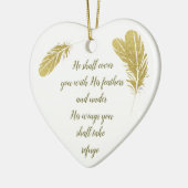 詩篇91:4翼の神の保護感動的 セラミックオーナメント (左)