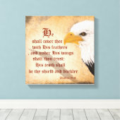 詩篇91:4 キャンバスプリント (インサイチュ (ウッドフロア))