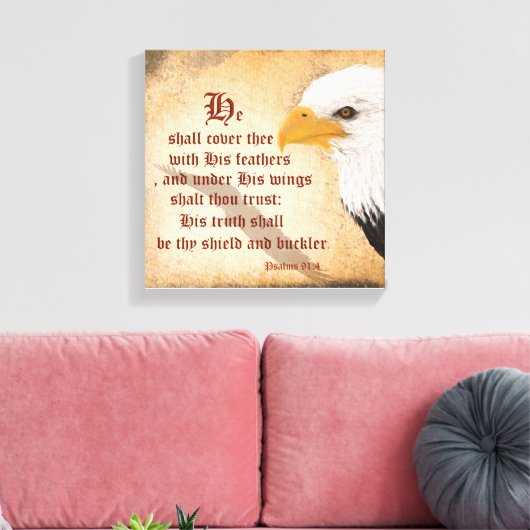詩篇91:4 キャンバスプリント (インサイチュ (リビング))