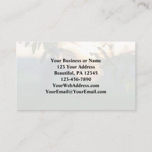 詩篇91:4 彼はあなたをその翼で覆う 名刺 (裏面)