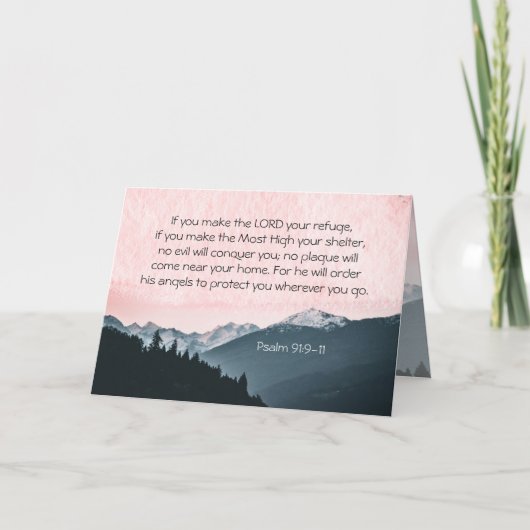 詩篇91:9-11あなたもしは主を皈依させる カード (正面)