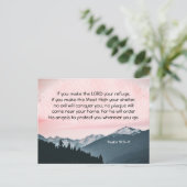 詩篇91:9-11あなたもしは主を皈依させる ポストカード (スタンド正面)