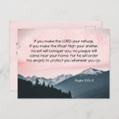 詩篇91:9-11あなたもしは主を皈依させる ポストカード (正面/裏面)