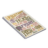 詩篇92:12-14ヴィンテージ手レタリング聖句 ノートブック (右側)