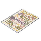 詩篇92:12-14ヴィンテージ手レタリング聖句 ノートブック (左側)