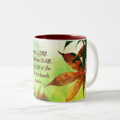 詩篇92:4主よ、あなたがたのために私を喜ばせた ツートーンマグカップ (正面右)