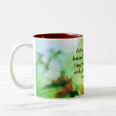 詩篇92:4主よ、あなたがたのために私を喜ばせた ツートーンマグカップ (左)