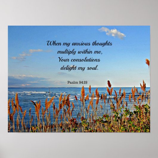 詩篇94:19私の不安な思いは… ポスター (正面)