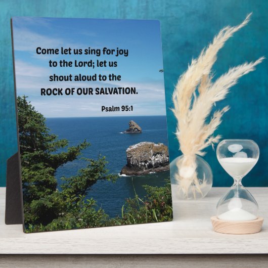 詩篇95来時6分礼拝で頭を下げて… フォトプラーク (側面)