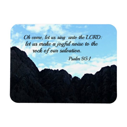 詩篇95:1よ来り、主に歌おう マグネット (横)