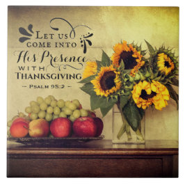 詩篇95:2感謝祭とともに彼の前に タイル