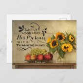 詩篇95:2感謝祭とともに彼の前に ポストカード (正面/裏面)