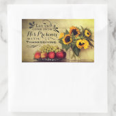 詩篇95:2感謝祭とともに彼の前に 長方形シール (バッグ)