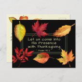 詩篇95:2 感謝の気持ちで彼の前に ポストカード (正面/裏面)